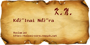 Kálnai Nóra névjegykártya