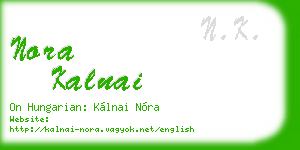 nora kalnai business card